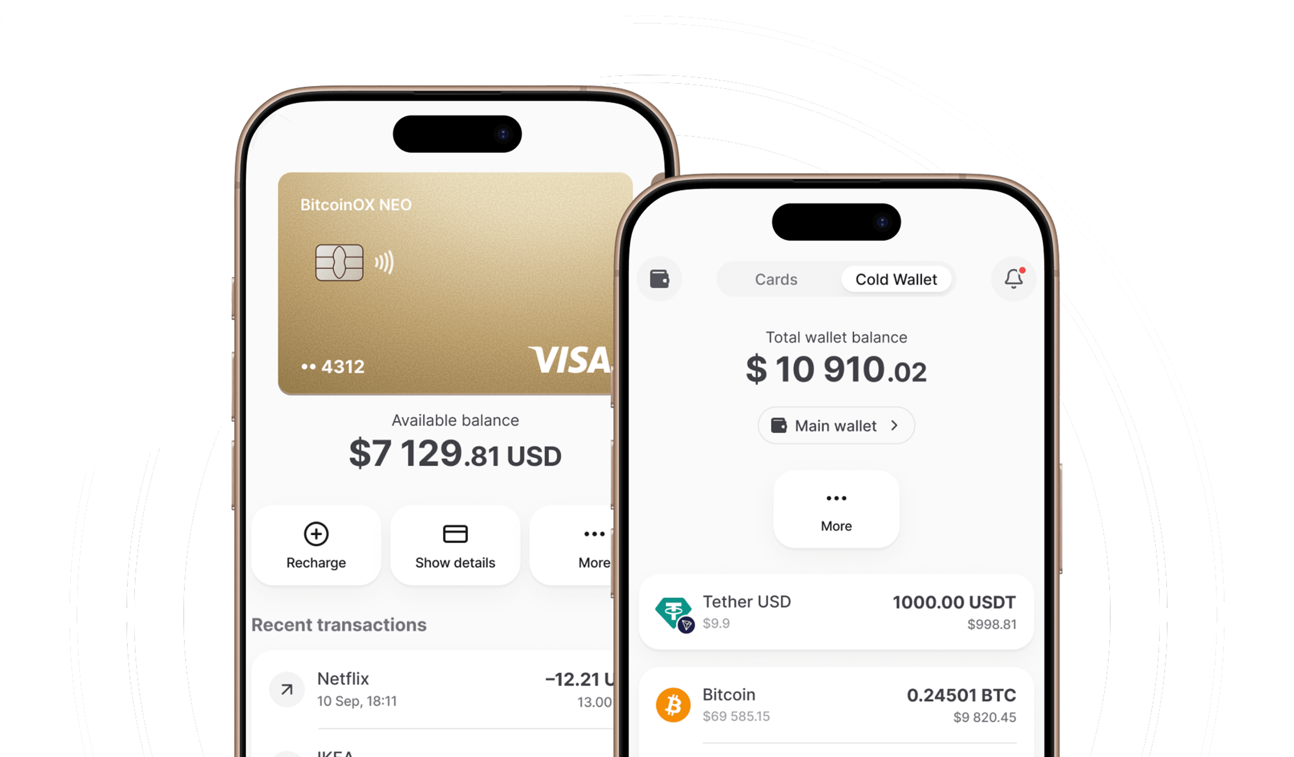 BitcoinOX Neo — the only platform where a cold wallet meets a banking card. Store your assets with Ledger-level security and spend crypto anywhere in the world.